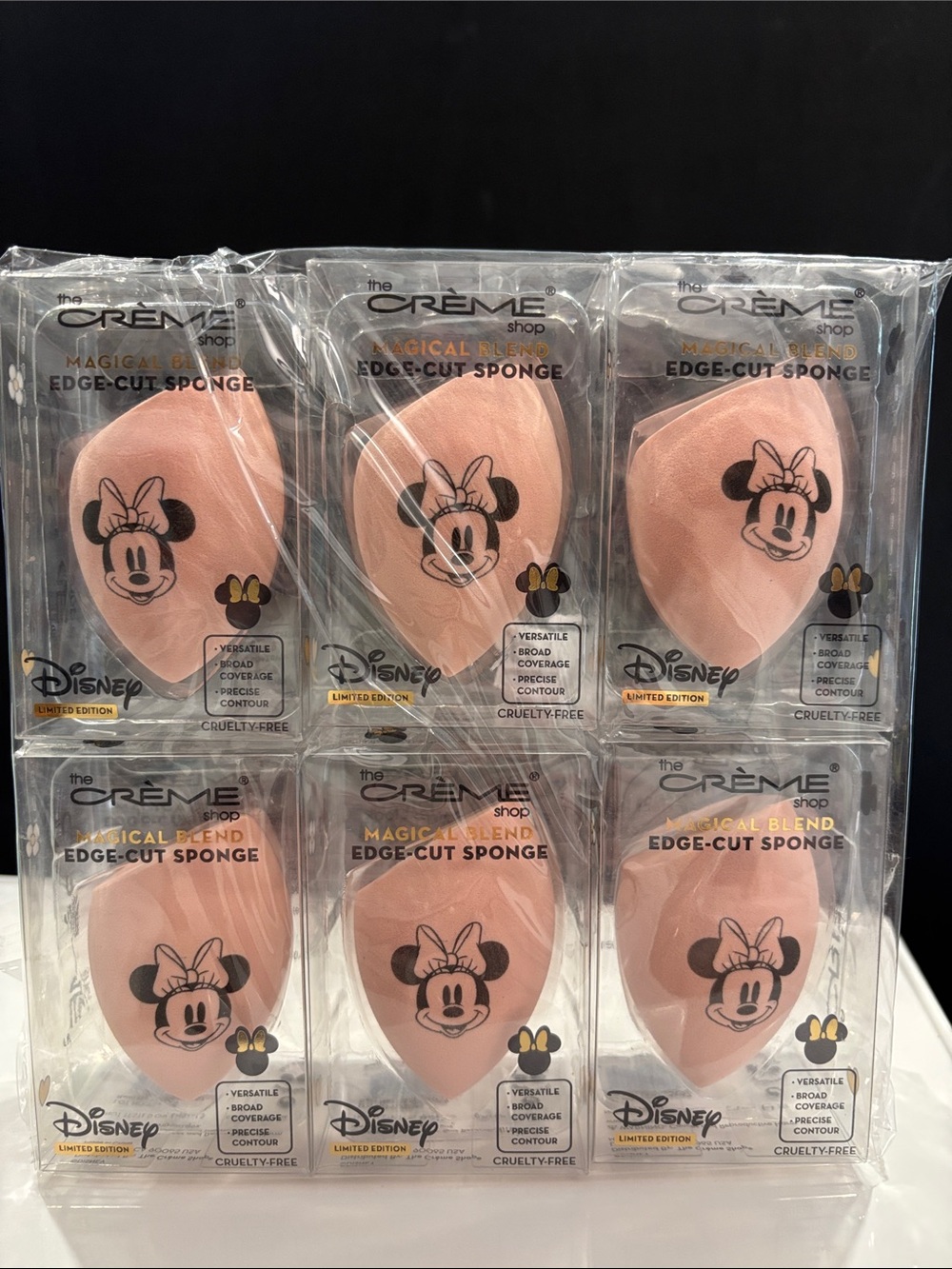 6 pack The Crème Shop x Disney Minnie Magical-Blend Edge-Cut Sponge - Ltd Ed